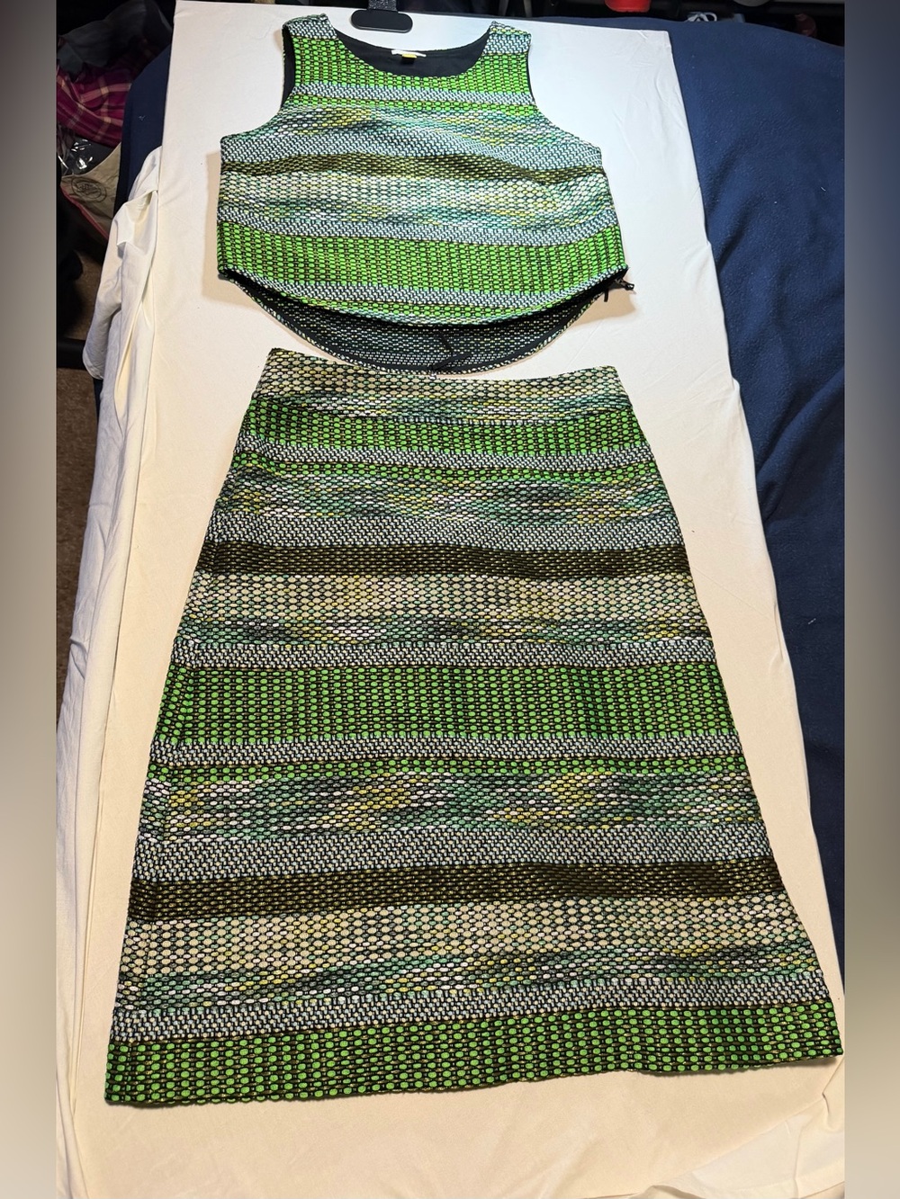 leifsdottir Green Patterned Knit Maxi Skirt Set